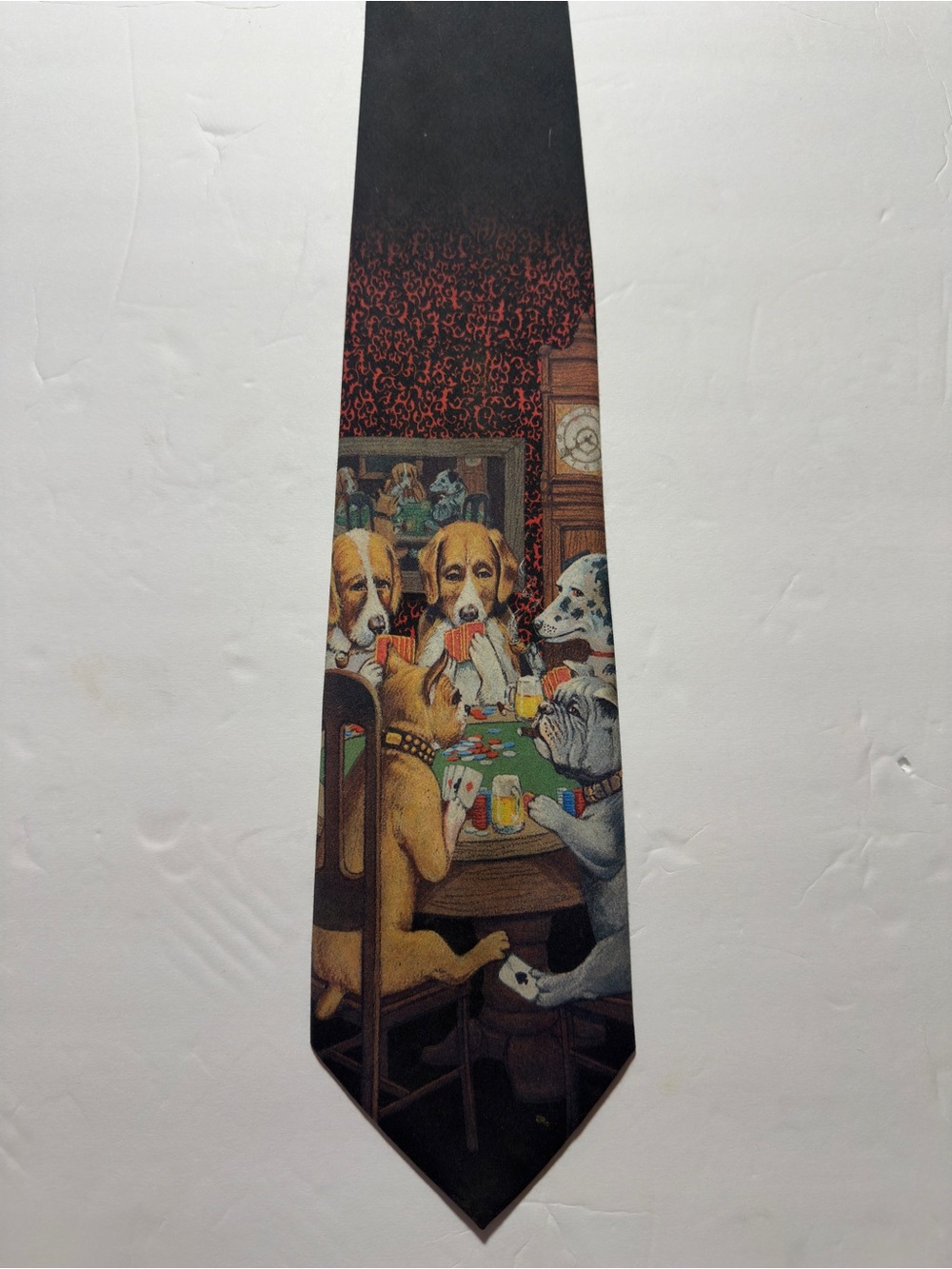 Vintage Ralph Marlin Dogs Playing Poker Tie  Made In USA